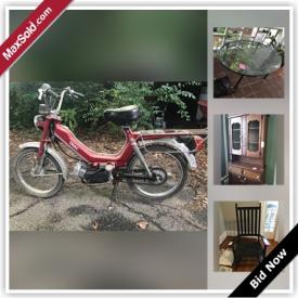 MaxSold Auction: This online auction features tools, motorcycle, ladders, furniture, wrought iron bed frame, chiminea, industrial spool and much more!